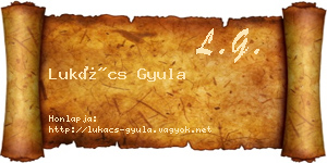 Lukács Gyula névjegykártya
